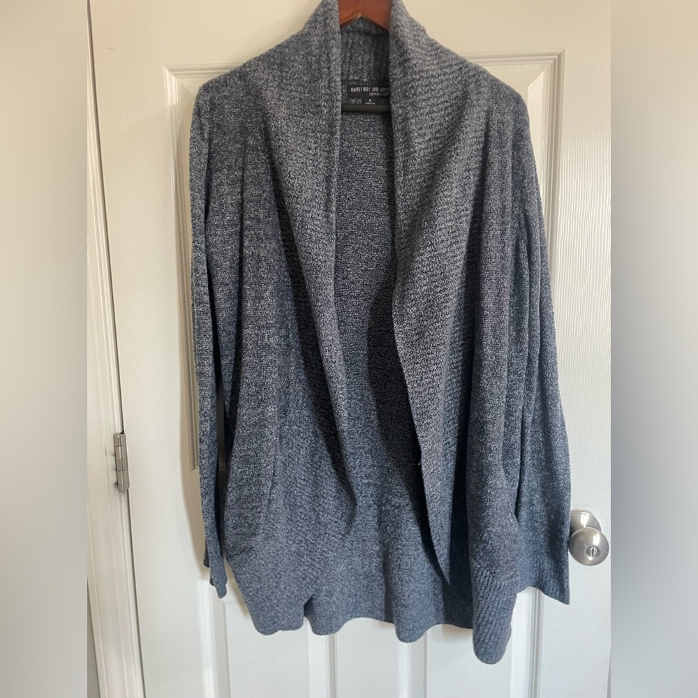 Barefoot Dreams CozyChic Gray Open Front Cardigan Sweater Women’s M